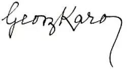 signature de Georg Karo