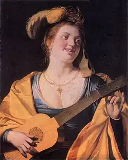 Femme accordant une guitare, 1631, Lviv, Galerie d'art de Lviv.