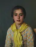 Jeune fille au foulard jaune 1890