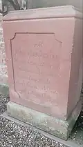 Pierre tombale du caporal badois Panther au cimetière catholique de Kleinheubach