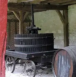 Pressoir visible au château de Chenonceau, Touraine.