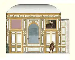 Restitution de la paroi ouest du Grand Salon des marronniers, XVIIIe&nbsp;siècle.