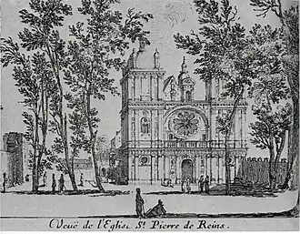 L'église de Saint-Pierre-les-Dames au XIVe&nbsp;siècle.