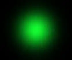 Tache d'un rayon laser