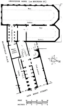 plan en noir et blanc avec échelle et orientation