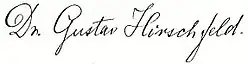 signature de Gustav Hirschfeld