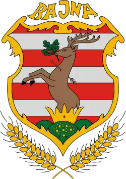 Blason de la famille Sándor et ville de Bajna. Fin du XVe&nbsp;siècle.