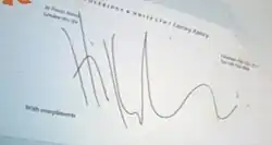 signature de Hanif Kureishi