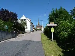 Entrée du village de Heiligenberg par la départementale D 704.