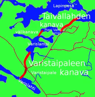 Canaux de Varistaipale et de Taivallahti.