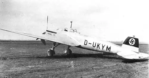 Avion Heinkel, modèle de celui de 1939,.