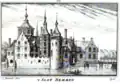 Une représentation du château par Abraham Rademaker (avant 1765).