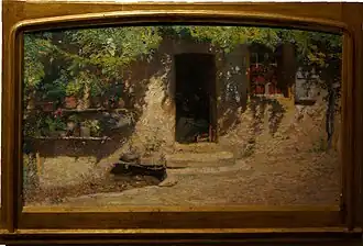 Devant de porte ensoleillé.