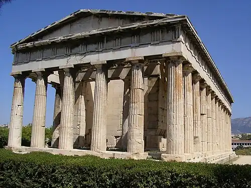 Temple d'Héphaïstos (Ve&nbsp;siècle&nbsp;av. J.-C.) à Athènes.