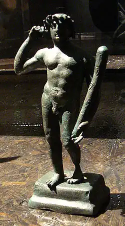Statuette d'Héraclès en bronze, provenant du temple principal d'Aï Khanoum (Afghanistan), IIe&nbsp;siècle&nbsp;av. J.-C.