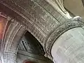 Décor des piliers et arches de la cathédrale de Hereford, Herefordshire.