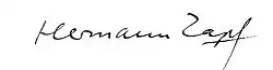 signature de Hermann Zapf