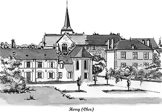 Dominique Piat : le village (Dessin réalisé à partir de photos).