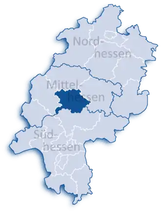 Localisation de Arrondissement de Gießen