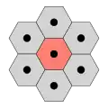 6-connectivité (hexagonale).