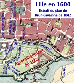 L'enceinte étendue en 1604