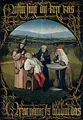 La lithotomie (ou La cure de la folie) par Jérôme Bosch, huile sur bois, 48 × 35 cm (1488-1516) Musée du Prado (Madrid