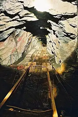 Rampe d'exploitation souterraine à Honister en Cumbria