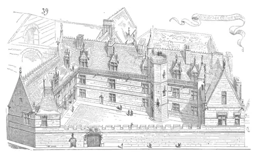 Vue de l'hôtel de Cluny par Eugène Viollet le Duc vers 1856.