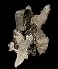Hübénrite sur quartz - Mine Huayllapon Pérou (5,1x2,9cm)