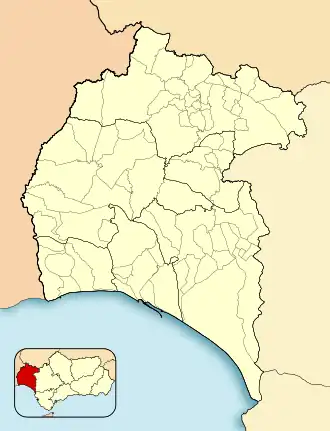 Voir sur la carte administrative de province de Huelva