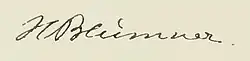 signature de Hugo Blümner
