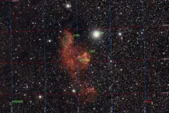 Localisation d'IC 63 et IC 59.