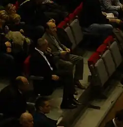 L'actuel président de l'Élan Chalon (Dominique Juillot) et l'ancien président (Gabriel Bernard)