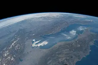 La vallée du Tibre vue de l'espace.