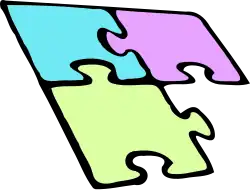 Dessin représentant des pièces de puzzle.