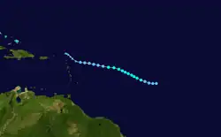 Parcours de la tempête tropicale Ingrid