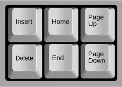 Touche d'insertion et de défilement.