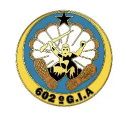 L'insigne métallique de poitrine ou « pucelle » du CPA10 est l’emblème du 602ème GIA.