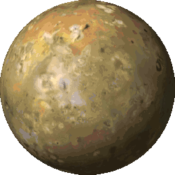 La lune tourne, faisant apparaître la même surface que projetée au-dessus sur une sphère en rotation.