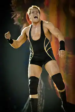 Photographie du catcheur Jack Swagger, lors de l'édition 2010 de WWE Tribute to the Troops.