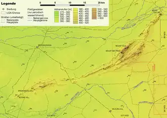Carte topographique des Jack Hills.