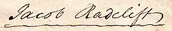 signature de Jacob Radcliff