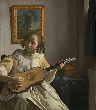 La Joueuse de guitare de Jan Vermeer van Delft (avant 1670).