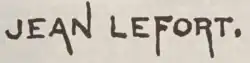 signature de Jean-Louis Lefort