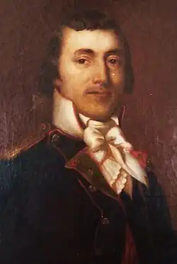 Portrait d'un général français en habit militaire de la fin du XVIIIe&nbsp;siècle.