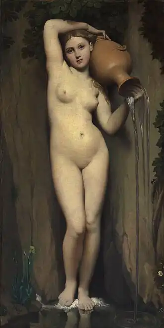 La Source (1820-1856), huile sur toile, 163&nbsp;×&nbsp;80&nbsp;cm, Paris, musée d'Orsay.