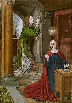 L'Annonciation (vers 1490-1495, huile sur bois, 72 × 50 cm, Art Institute of Chicago).