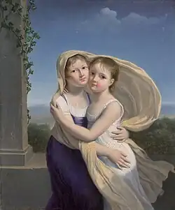 Deux soeurs s'embrassant ou Portrait de petits filles enlacées, vers 1802, collection privée.
