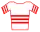 maillot blanc à barres rouges de leader du classement du meilleur grimpeur
