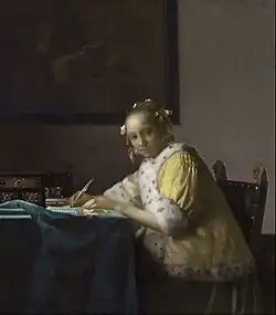 Johannes Vermeer, Jeune Femme écrivant une lettre,  1665-1666.